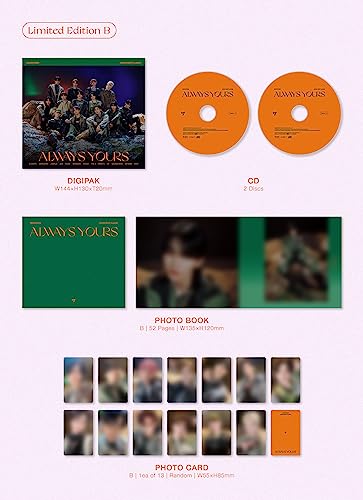 SEVENTEEN “ALWAYS YOURS” Japan best album with CDs, photobook, and cards.