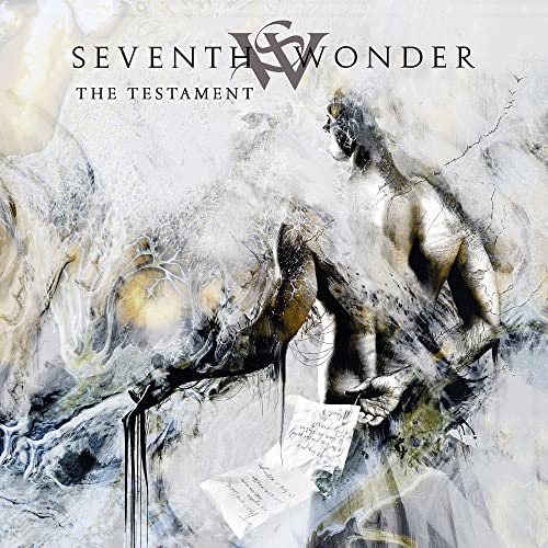 CD cover for Seventh Wonder’s “The Testament” with abstract, swirling imagery.