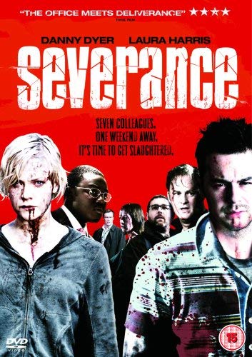 Severance" DVD cover featuring bloodied faces and the film's title.