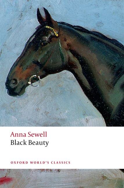 Book cover: painting of a black horse’s head and neck.