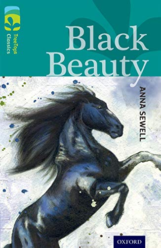 Book cover: "Black Beauty" featuring a rearing dark horse illustration.