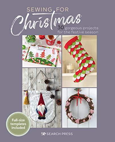 Book cover featuring handmade Christmas decorations and sewing projects.