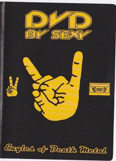 DVD case with gold lettering, hand gesture, and band name "Eagles of Death Metal".