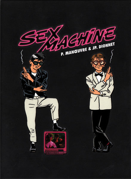 DVD cover with two men in suits making peace signs.