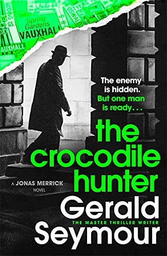 Book cover: man in coat descending stairs, map fragment, bold title.