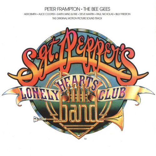 CD cover for "Sgt. Pepper's Lonely Hearts Club Band" soundtrack, colorful lettering.