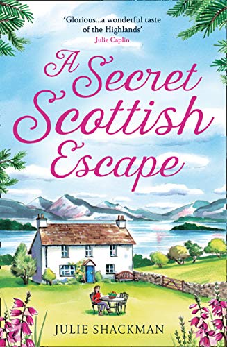 Book cover depicting a white cottage with a woman seated in a garden.
