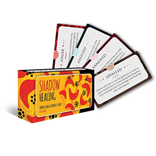 Colorful box of "Shadow Healing" cards fanned out, displaying text and designs.