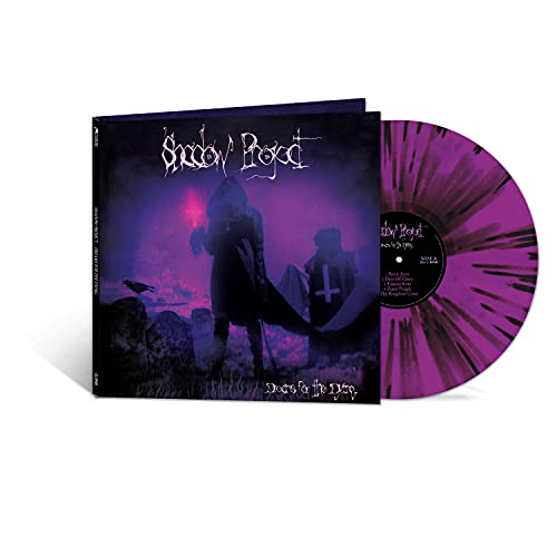 Vinyl record of "Shadow Project - Dreams For The Dying" with purple swirl pattern.