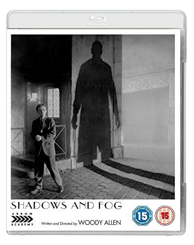 "Blu-ray case cover featuring a black-and-white image of a man and a shadowy figure."