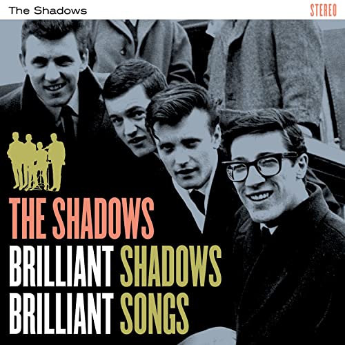 CD cover for The Shadows’ “Brilliant Shadows Brilliant Songs” featuring band members.