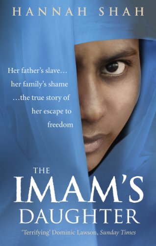 Book cover: close-up of a woman in a blue headscarf, titled "The Imam's Daughter".