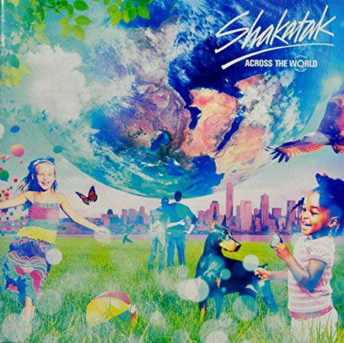 Shakatak “Across The World” CD cover with diverse people and a globe.