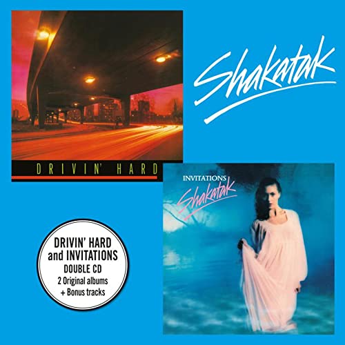 Shakatak Drivin Hard and Invitations double CD album cover art on blue background.
