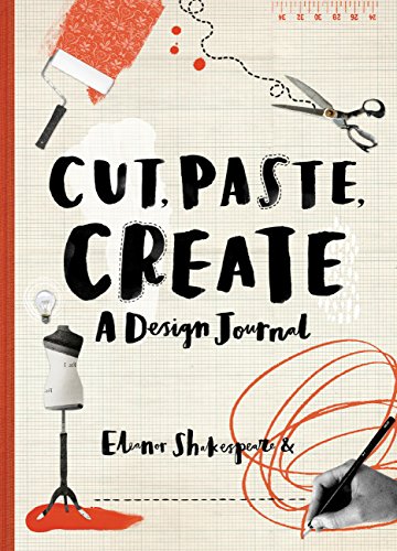 Red cover with design tools and bold text: "Cut, Paste, Create.