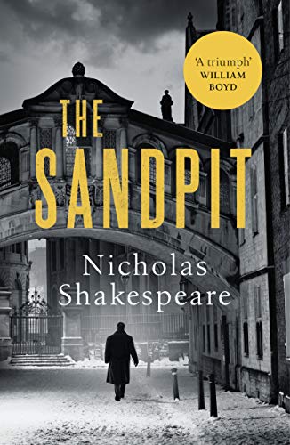 Book cover: “The Sandpit” by Nicholas Shakespeare, featuring a stone archway.