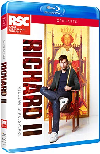 Blu-ray cover for Shakespeare’s Richard II, featuring a man on a throne.
