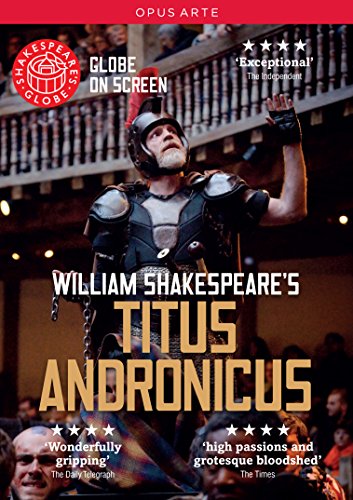 DVD cover for Shakespeare’s *Titus Andronicus* featuring a man in armor.