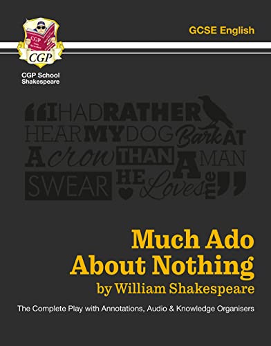 CGP revision guide cover for Shakespeare’s “Much Ado About Nothing.”
