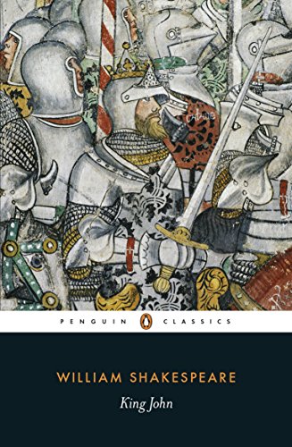 Book cover of "King John" depicting armored knights with swords.