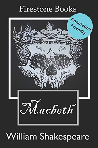 Book cover: skull illustration with “Macbeth” title and “Annotation-Friendly” label.