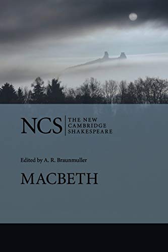 Book cover of “Macbeth” with a misty, atmospheric landscape.