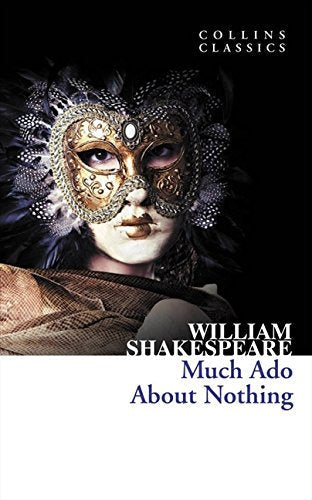 Book cover: “Much Ado About Nothing” with a masked woman’s face.