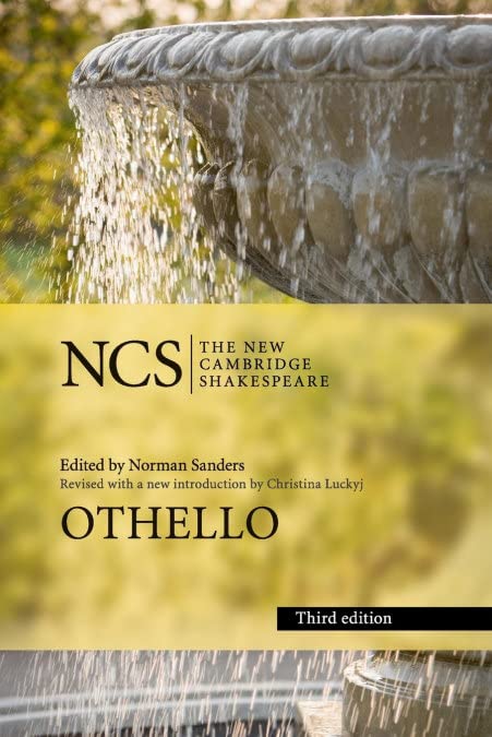 Book cover for Othello, The New Cambridge Shakespeare, featuring a stone fountain with water.