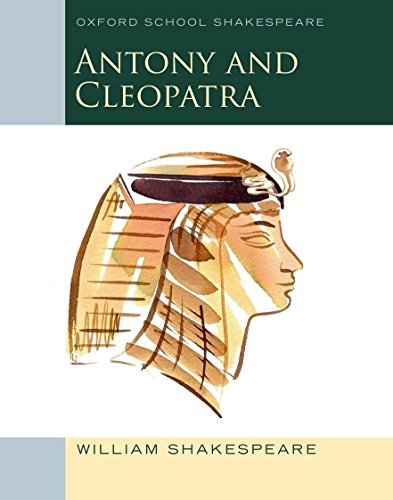 Book cover of "Antony and Cleopatra" featuring a profile of Cleopatra.