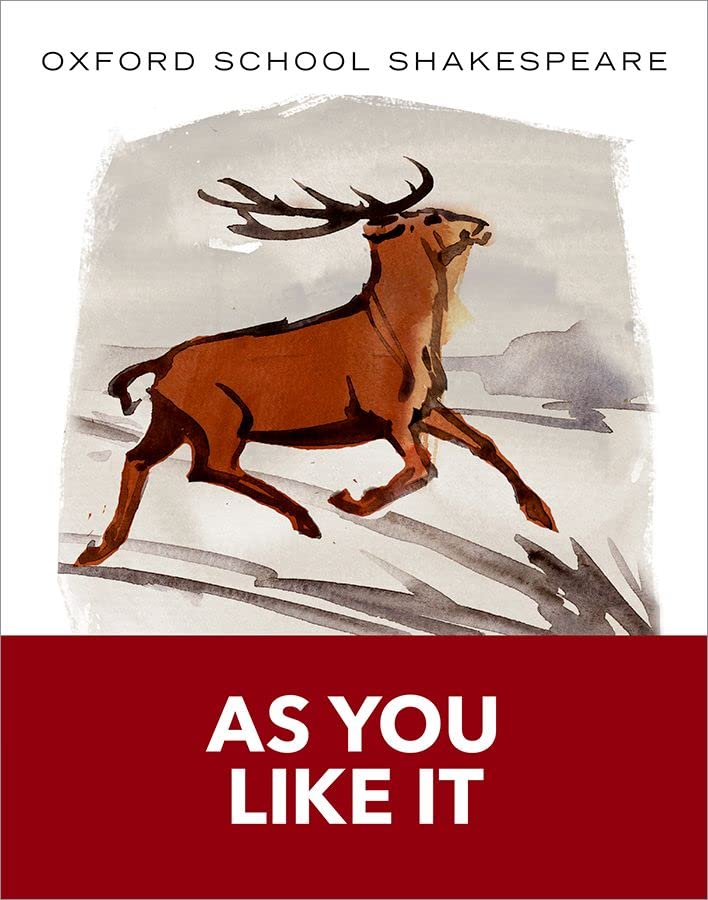 Book cover: “As You Like It” with a watercolor stag illustration.