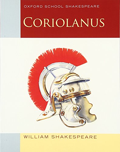 Book cover of “Coriolanus” by Shakespeare, featuring a Roman helmet.