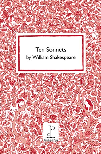 Book cover: “Ten Sonnets” by William Shakespeare, floral pattern.