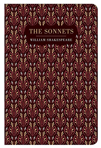 Book cover for The Sonnets by William Shakespeare with a dark floral pattern.
