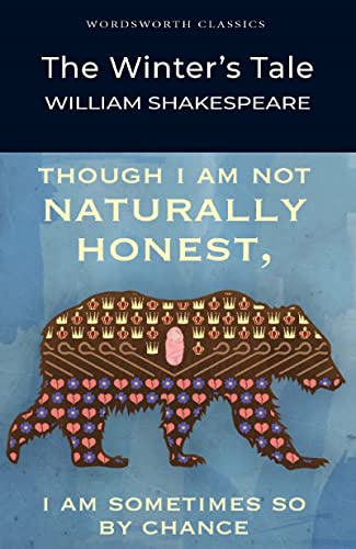Book cover of The Winter's Tale featuring a patterned bear illustration on blue background.
