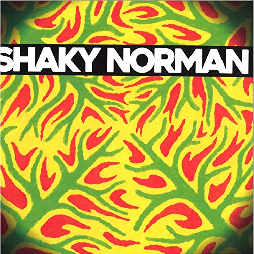 Album cover for Shaky Norman with red and green flame-like patterns.