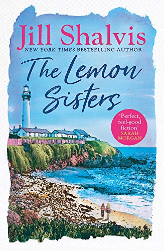 Book cover: "The Lemon Sisters" with a coastal landscape and lighthouse.