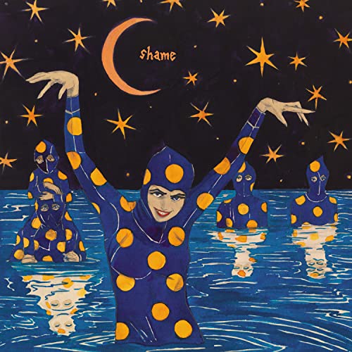 Album cover: figures in blue polka-dot suits under a crescent moon.