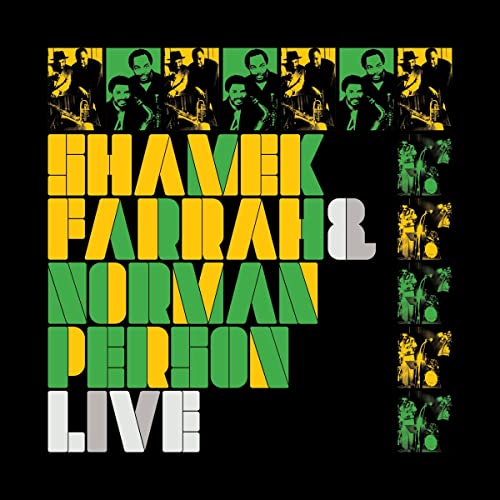 Album cover for "Shamek Farrah & Norman Person - Live" with musicians.