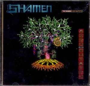 CD cover for The Shamen’s “Axis Mutatis” featuring a vibrant, stylized tree.