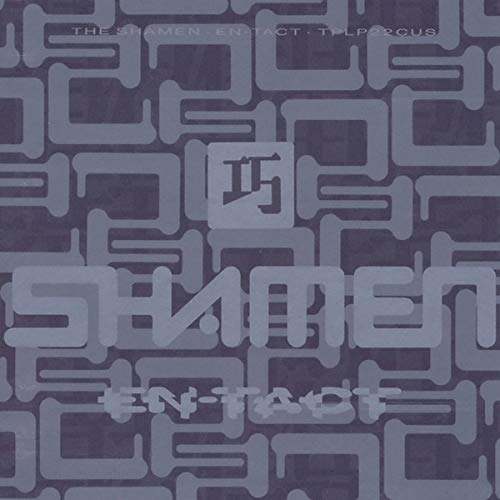 The Shamen En Tact album cover features purple geometric patterns with stylized text.