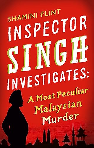 Book cover: "Inspector Singh Investigates" with silhouette and city skyline.
