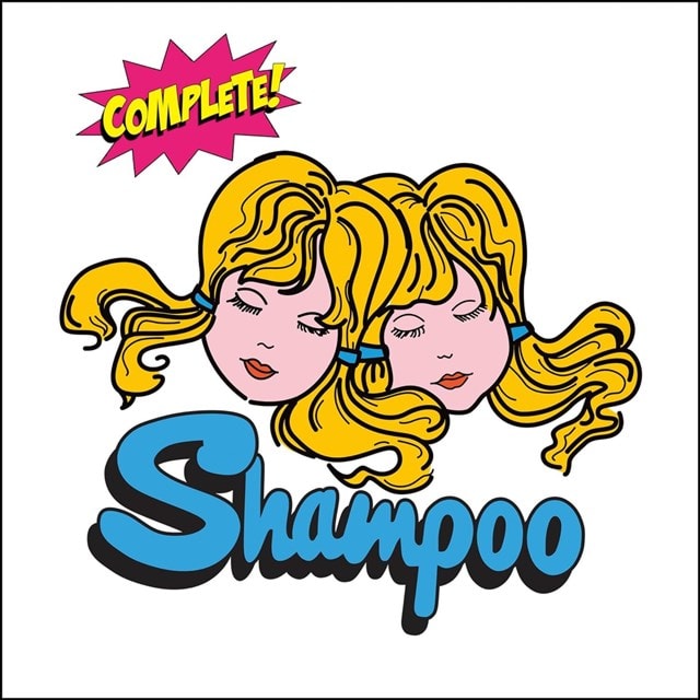 Retro shampoo advertisement featuring two blonde girls and bold text.