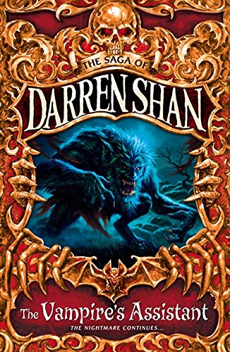 Book cover: "The Vampire's Assistant" featuring a monstrous, blue creature.