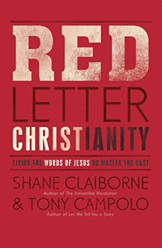 Red book cover with large white text: "Red Letter Christianity" and author names.