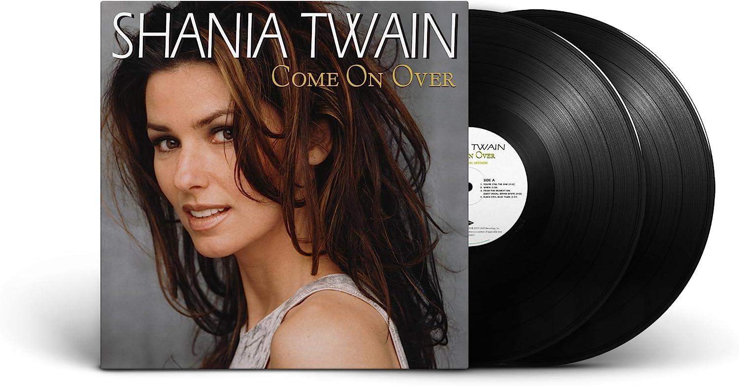Shania Twain’s “Come On Over” Diamond Edition 2LP vinyl record.
