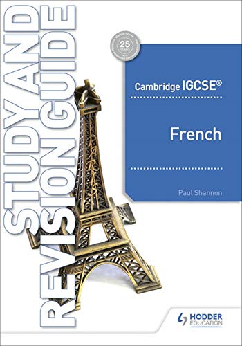 Cambridge IGCSE French study guide cover with Eiffel Tower image.
