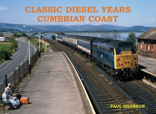 Diesel train on Cumbrian Coast railway line, book cover image.