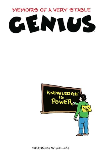 Book cover with cartoon of a person and a chalkboard.