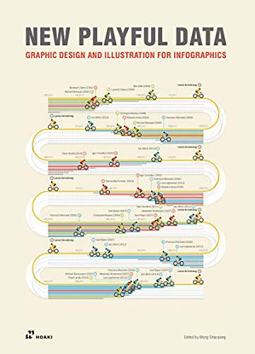 Book cover: "New Playful Data" with colorful infographic timeline illustration.