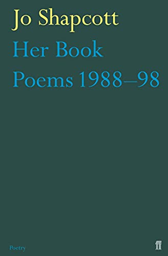 Dark teal book cover with white and blue title: "Her Book: Poems 1988–98.